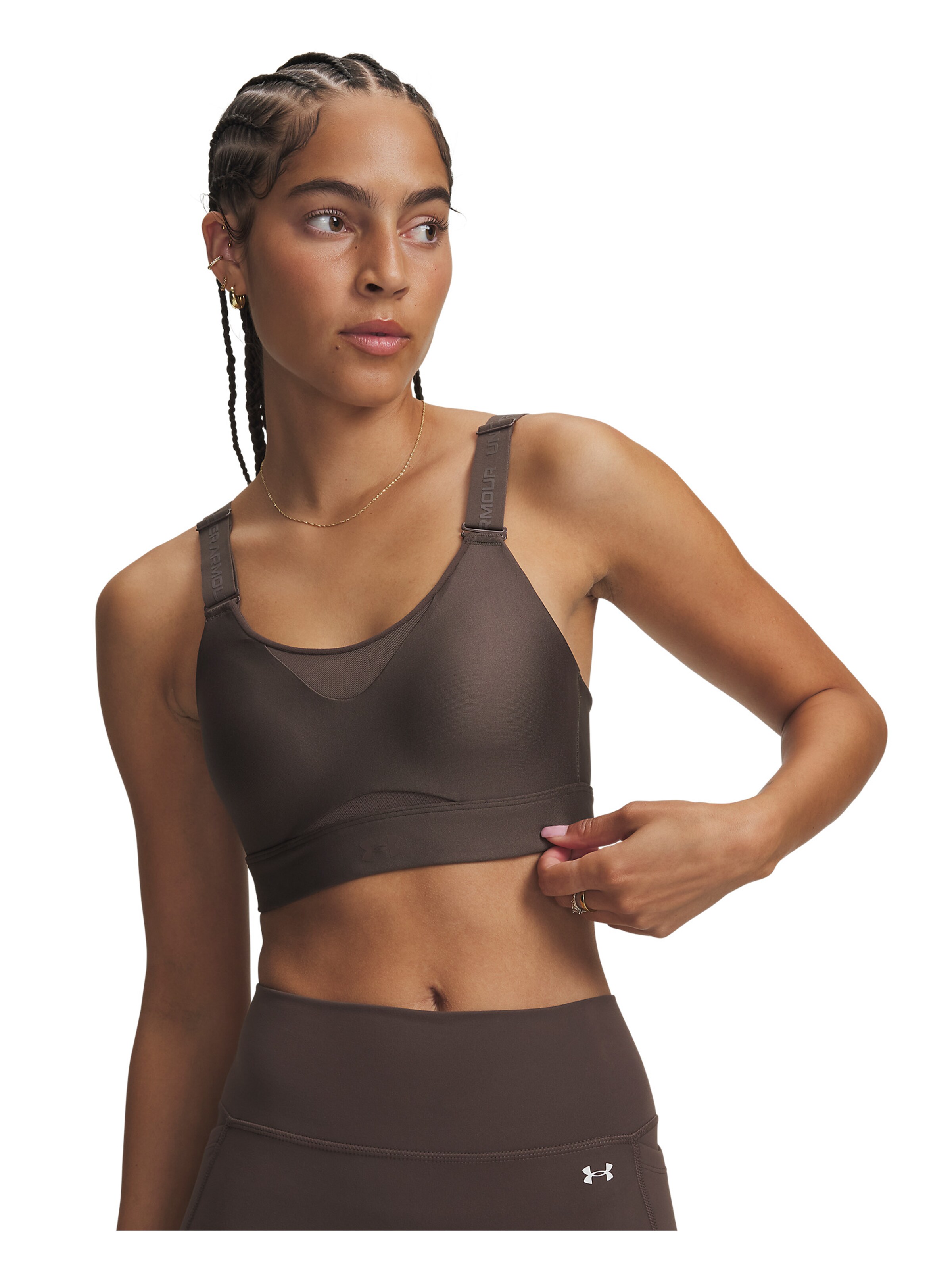 UNDER ARMOUR Bustier Sport bh 'Infinity 2.0' in Bruin: voorkant