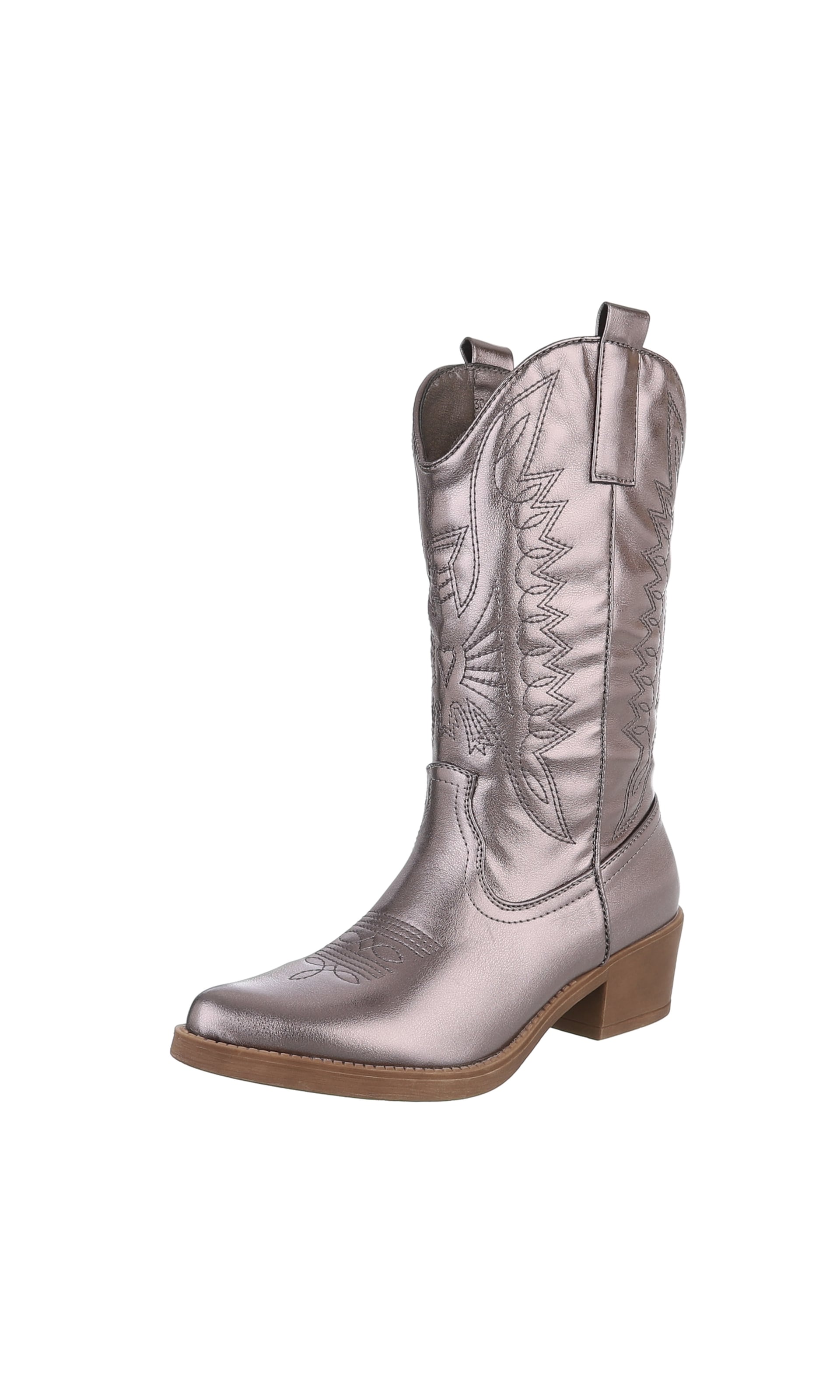 Ital-Design Cowboy Boots in Bronze: front