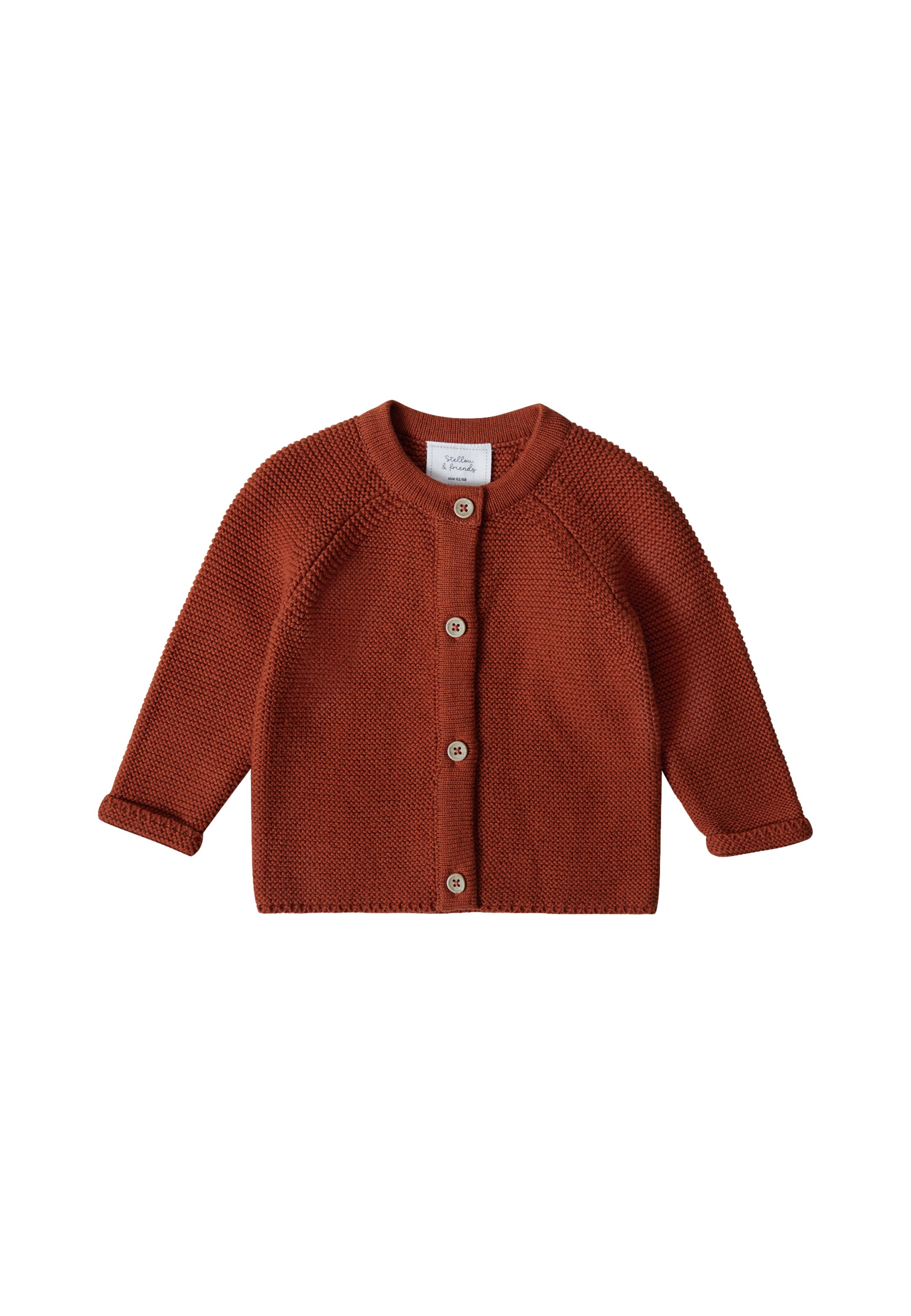 Stellou & Friends Gebreid vest in Bruin: voorkant