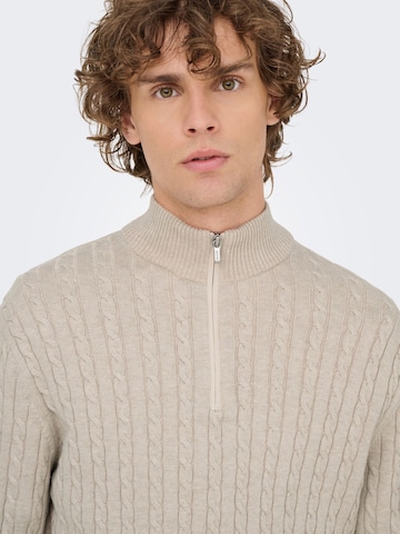 Only & Sons Pullover 'ONSLoui' i beige