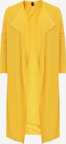 Yoek Knit Cardigan in Yellow: front