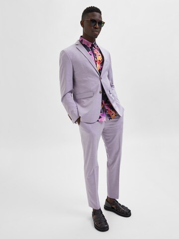 SELECTED Slim fit Pleated Pants in Purple