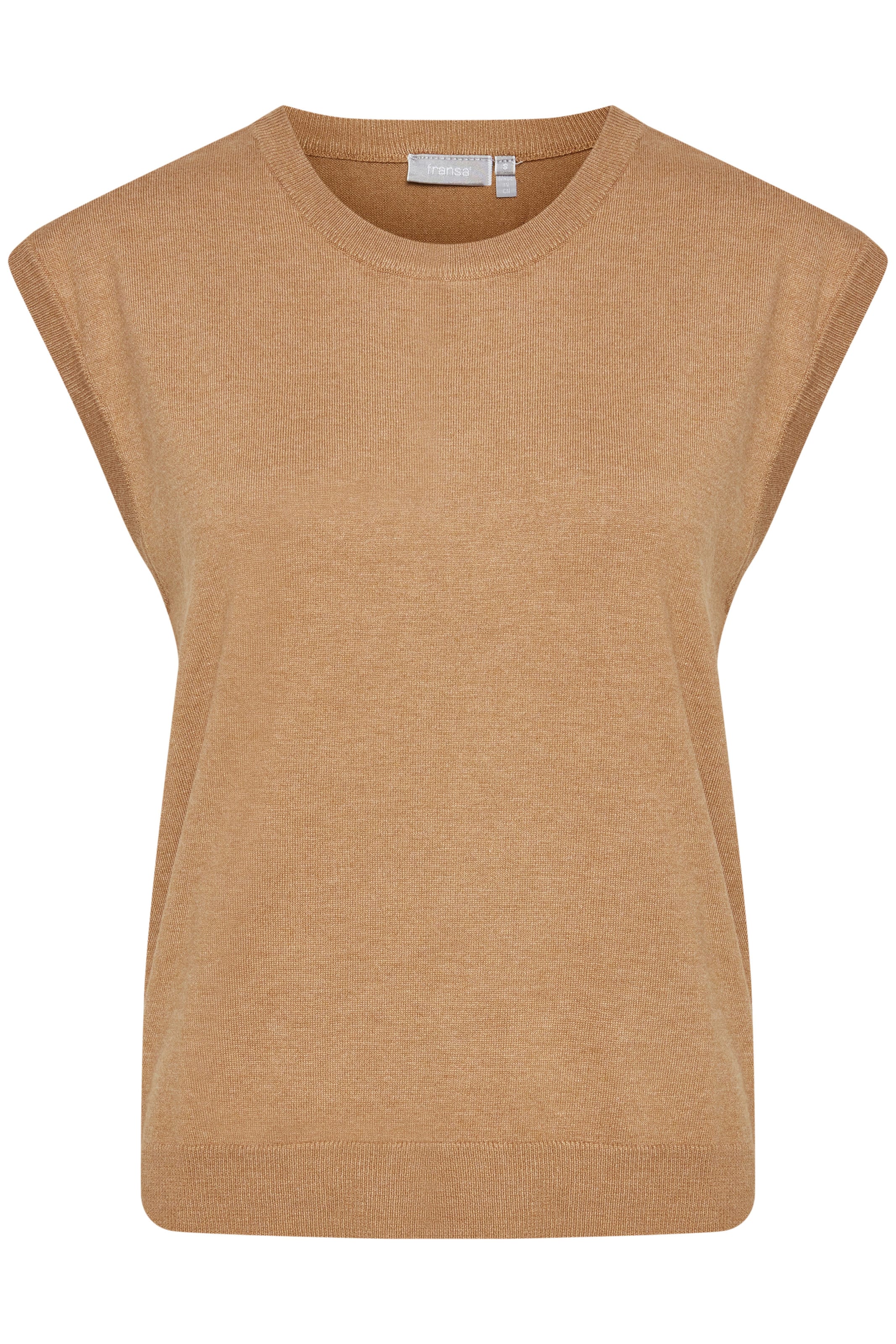 Fransa Knitted vest 'FRZubasic' in Beige: front