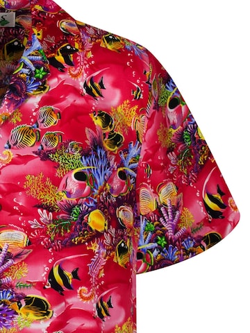 KY's Regular fit Button Up Shirt 'Aquarium' in Red
