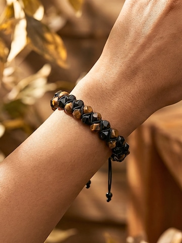 UNIQAL Armband 'TIGERAUGE SCHWARZER TURMALIN' in Gemengde kleuren