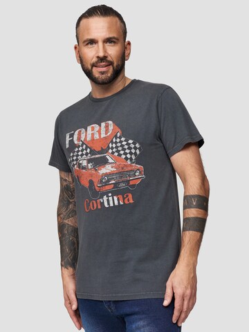 Recovered T-Shirt 'Ford Vintage Cortina' in Grau: predná strana