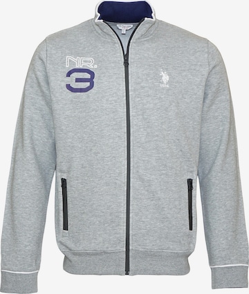 Giacca di felpa di U.S. POLO ASSN. in grigio: frontale