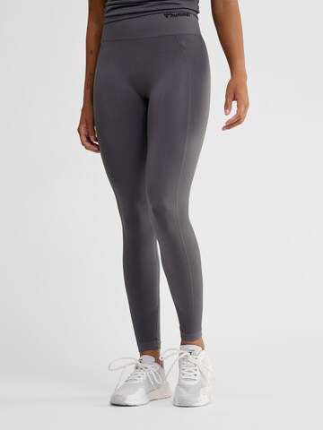 Skinny Pantalon de sport 'Tif' Hummel en gris : devant