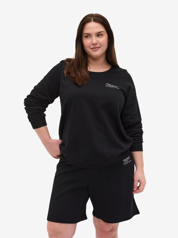 Zizzi Sweatshirts 'Nora' in Schwarz: predná strana