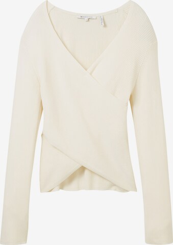 TOM TAILOR DENIM Sweater in White: front