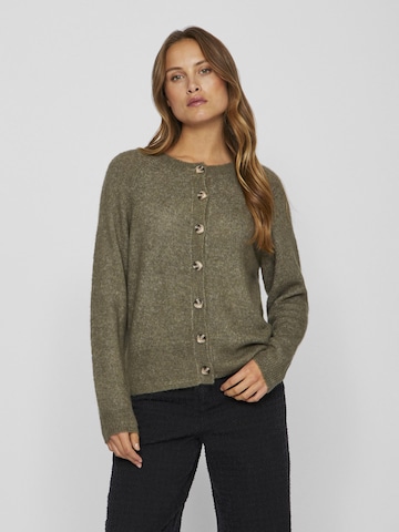 VILA Knit Cardigan in Green: front