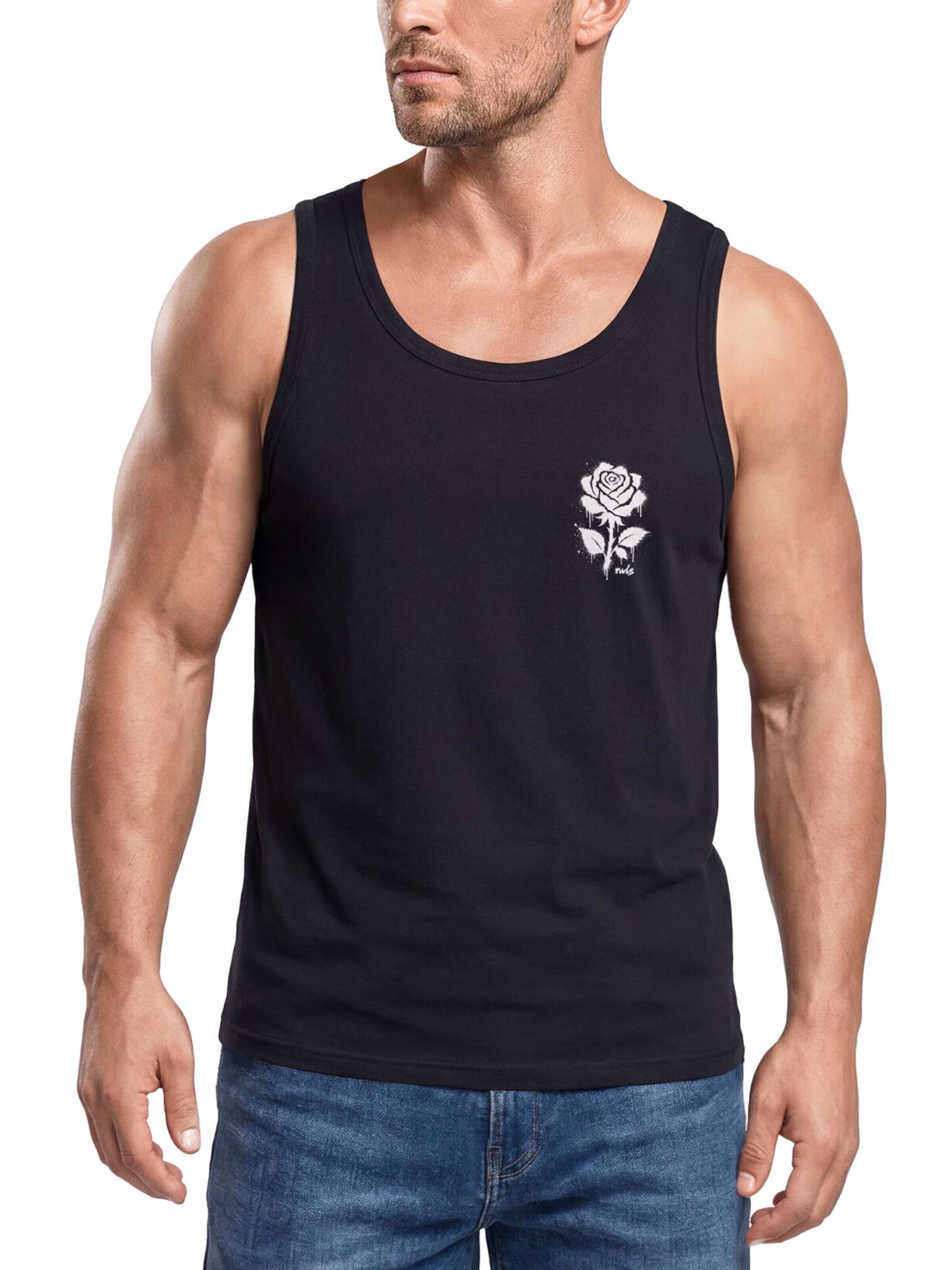 Neverless Shirt 'Graffiti Rose' in Black: front