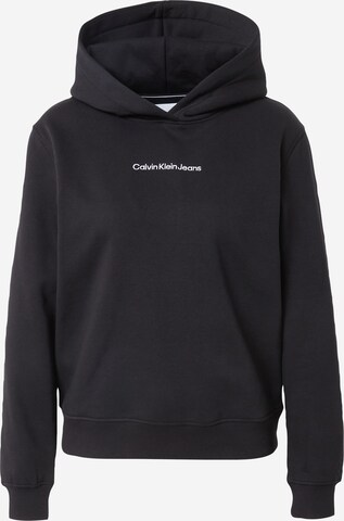 Sweat-shirt Calvin Klein Jeans en noir : devant