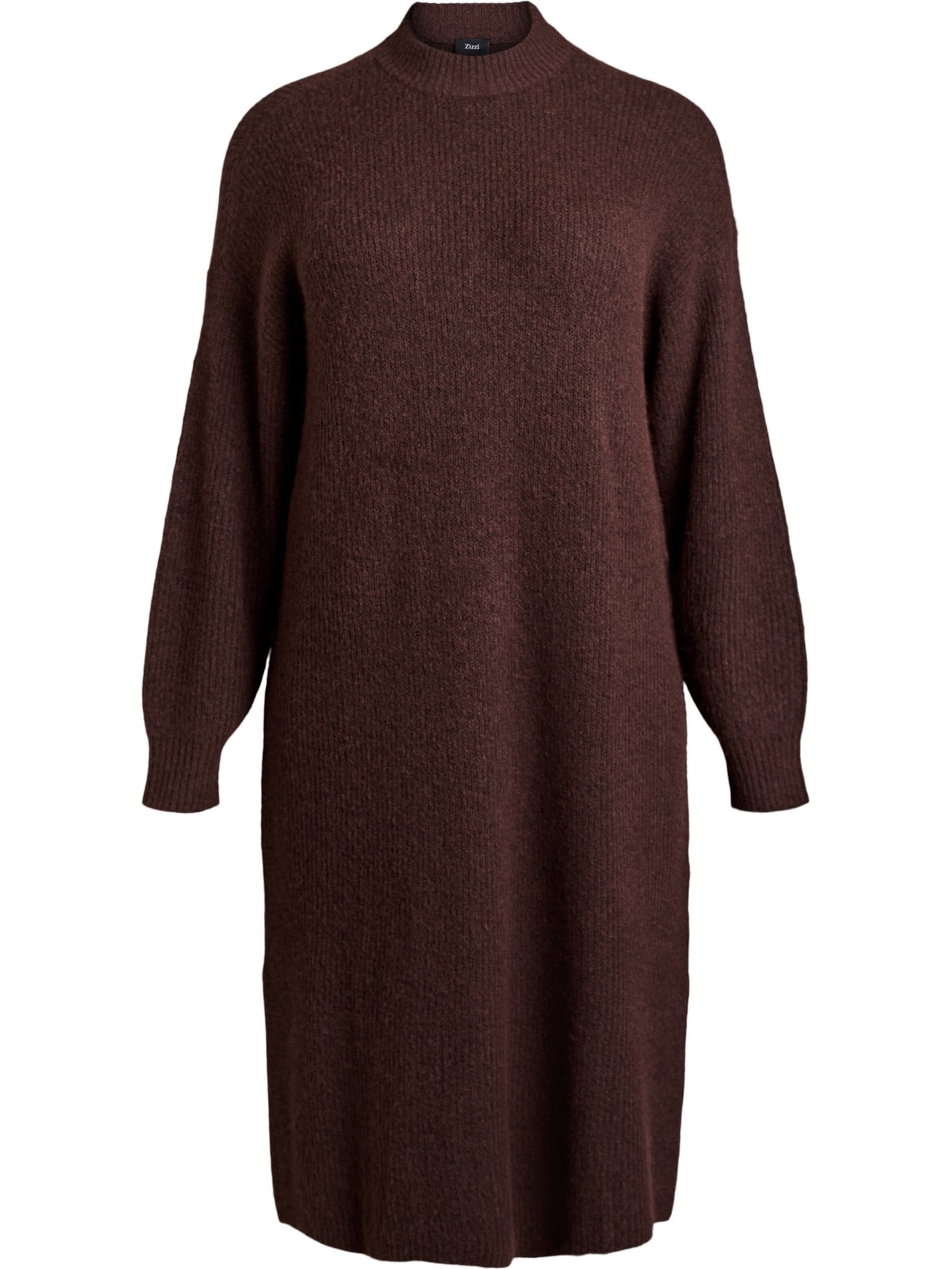 Abito in maglia 'CAVILMA' di Zizzi in marrone: frontale