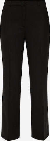 s.Oliver BLACK LABEL Loose fit Trousers with creases in Black: front