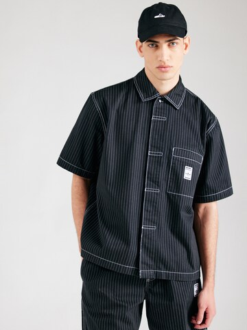 ADIDAS ORIGINALS Comfort fit Button Up Shirt in Black: front