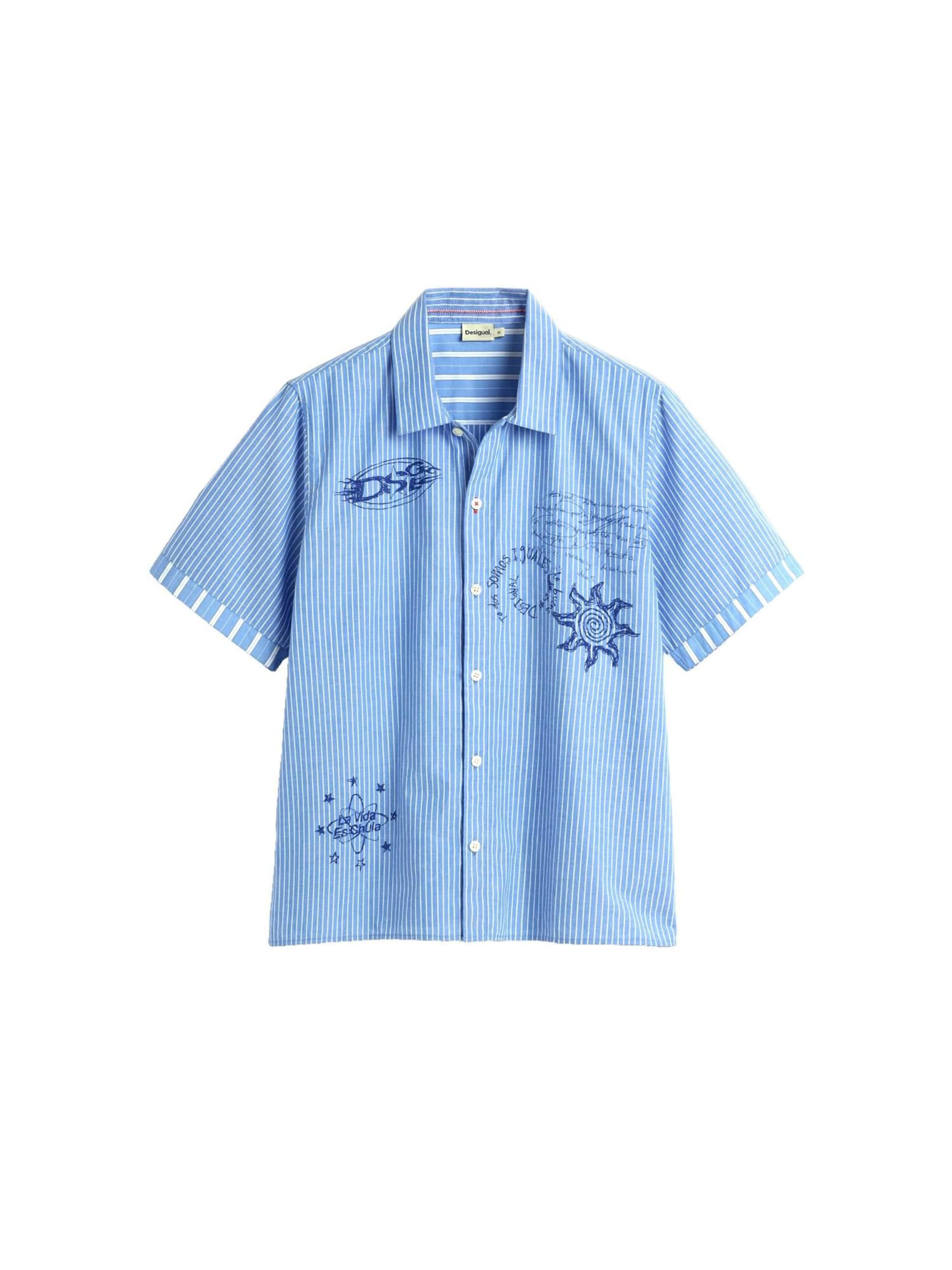 Desigual Regular fit Overhemd in Blauw: voorkant