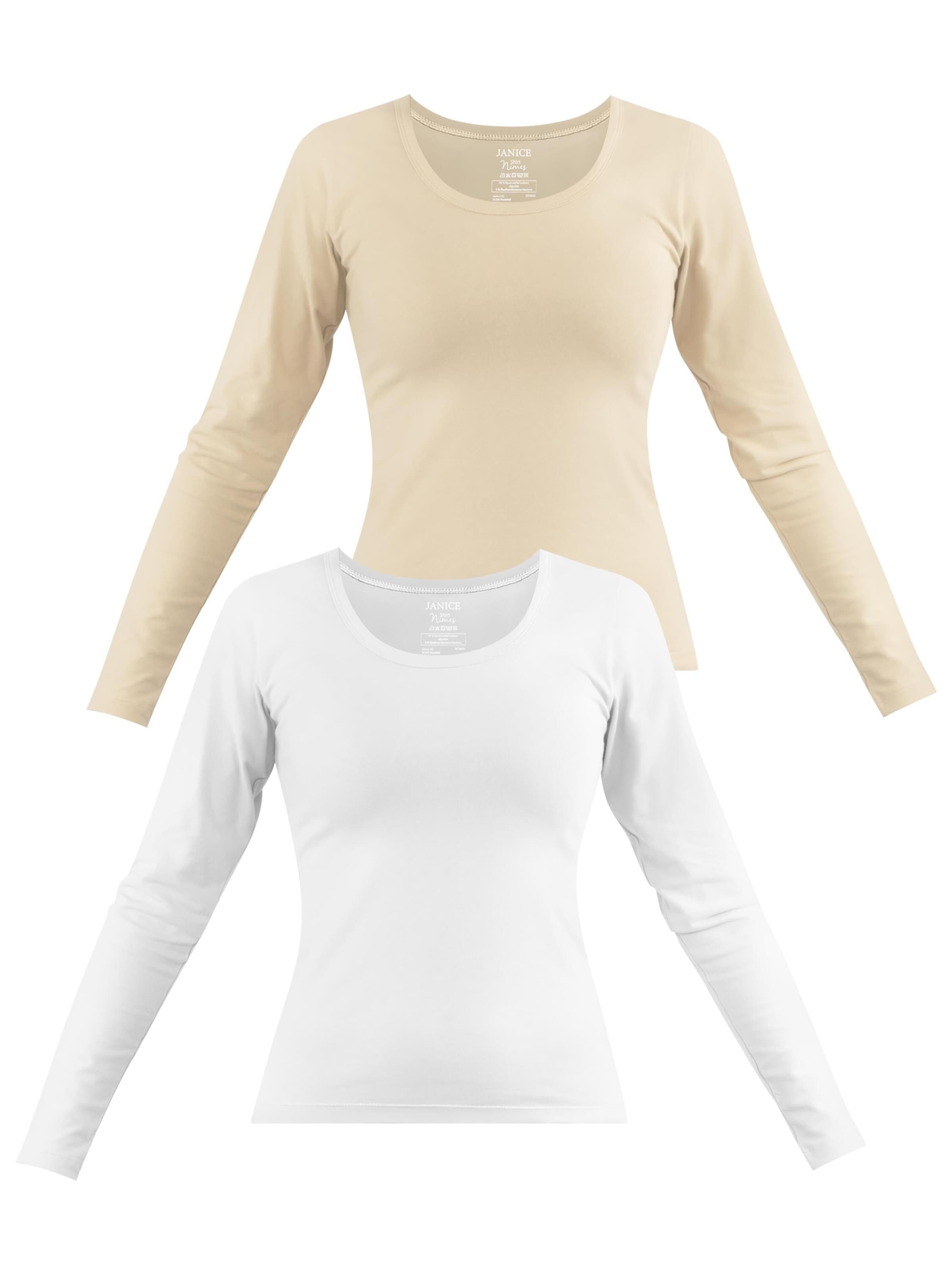 Janice - Camiseta 'Nimes' en beige: frente