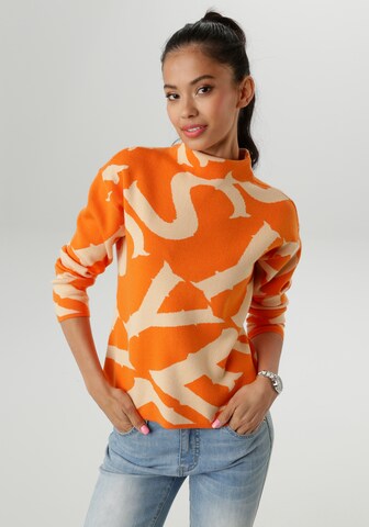 Aniston SELECTED Sweater in Orange: front