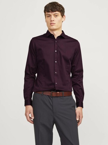 JACK & JONES Slim fit Button Up Shirt in Red