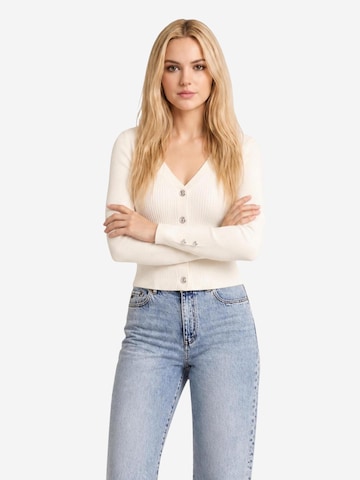GUESS Knit cardigan 'ELLIE' in White: front