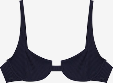 Pull&Bear T-shirt Bikini top in Blue: front