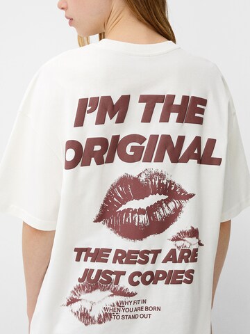 Bershka T-shirt 'BRAZIL' i vit