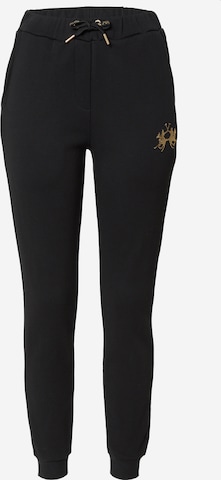 La Martina Tapered Pants in Black: front