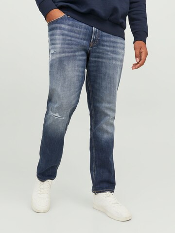 Coupe slim Jean 'GLENN' JACK & JONES en bleu : devant