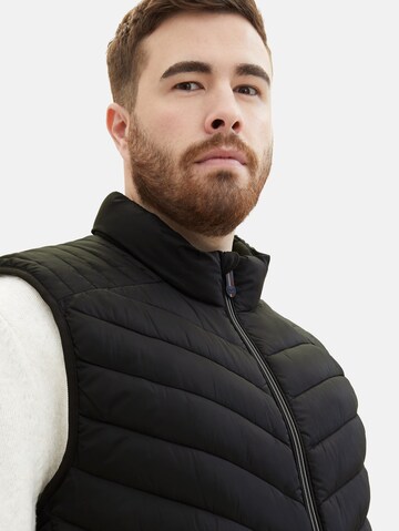 TOM TAILOR Men + Vest in Black