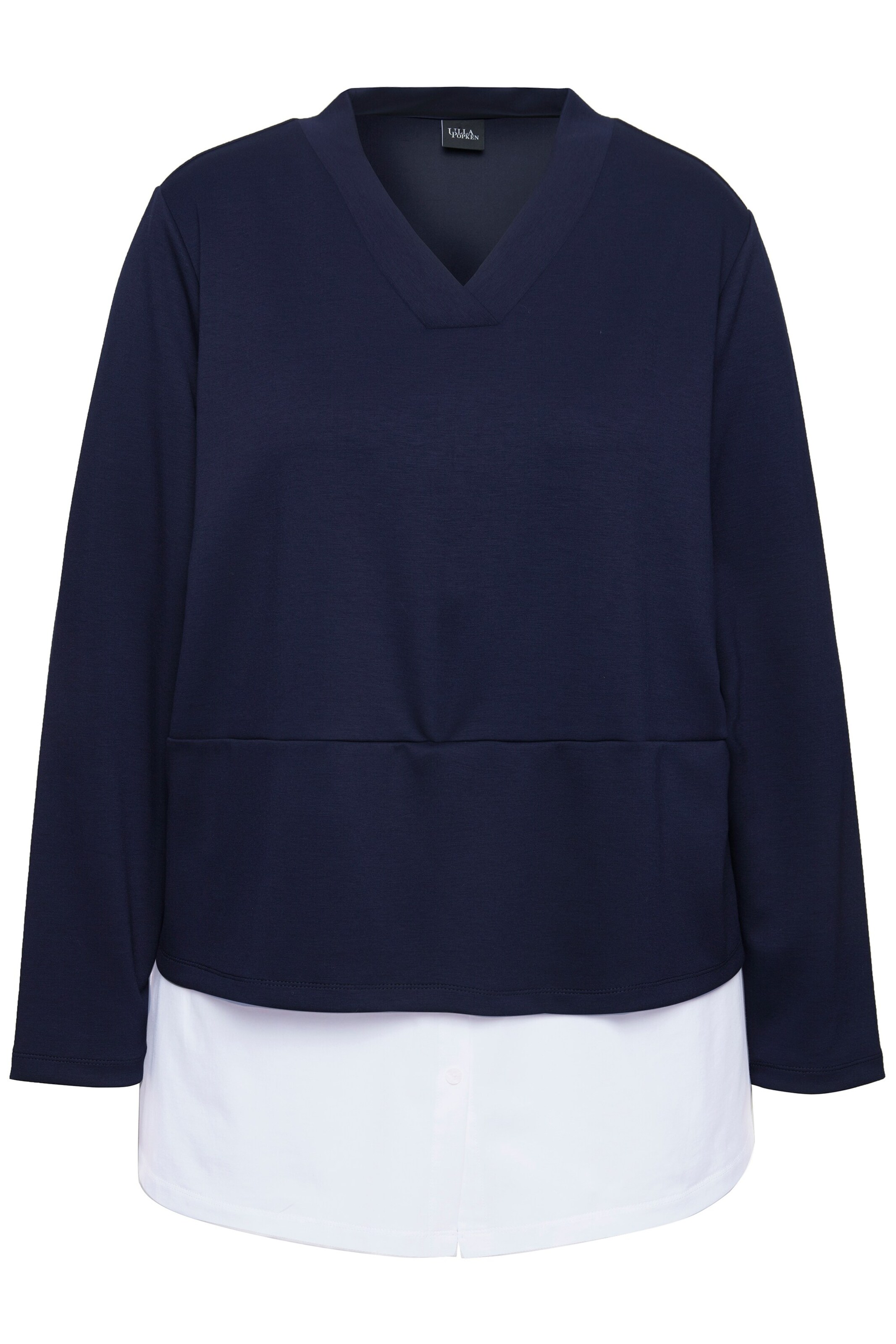Ulla Popken Sweatshirt in Blauw: voorkant