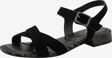 Sandales Tamaris en noir : devant
