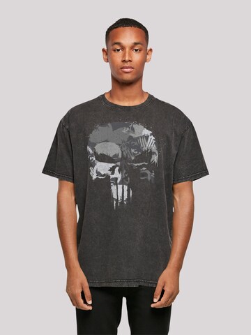 F4NT4STIC Shirt 'Marvel Punisher Skull' in Zwart: voorkant
