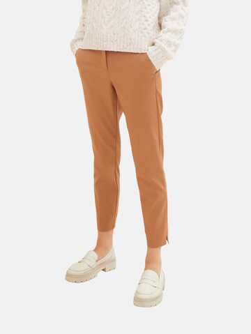 Coupe slim Pantalon chino 'Mia' TOM TAILOR en marron : devant