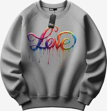 RMK Sweatshirt 'Love' in Grey: front