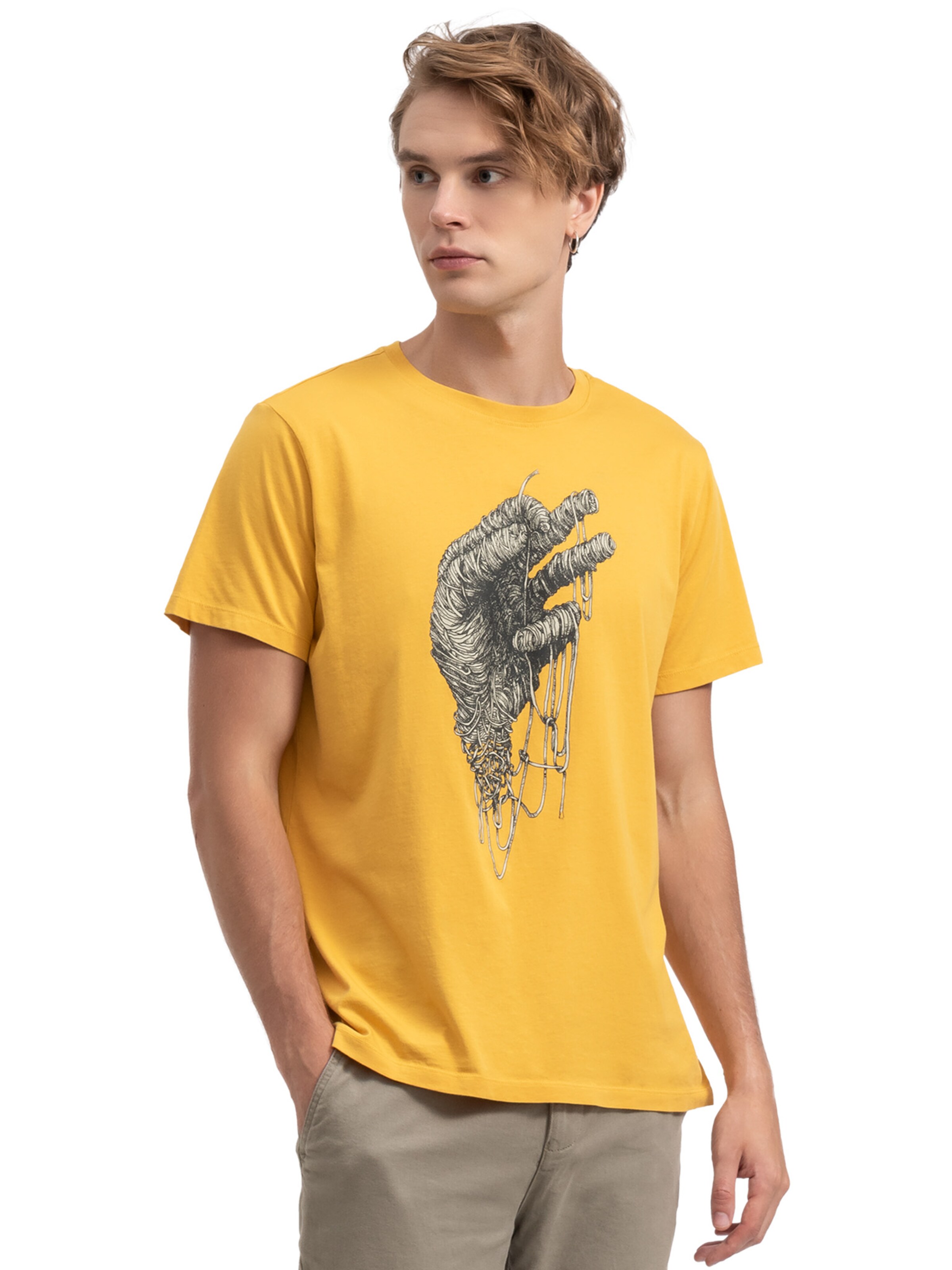 Kaft Shirt 'Mano Tres' in Yellow: front