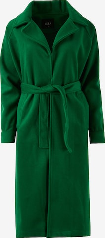LELA Between-Seasons Coat in Green: front