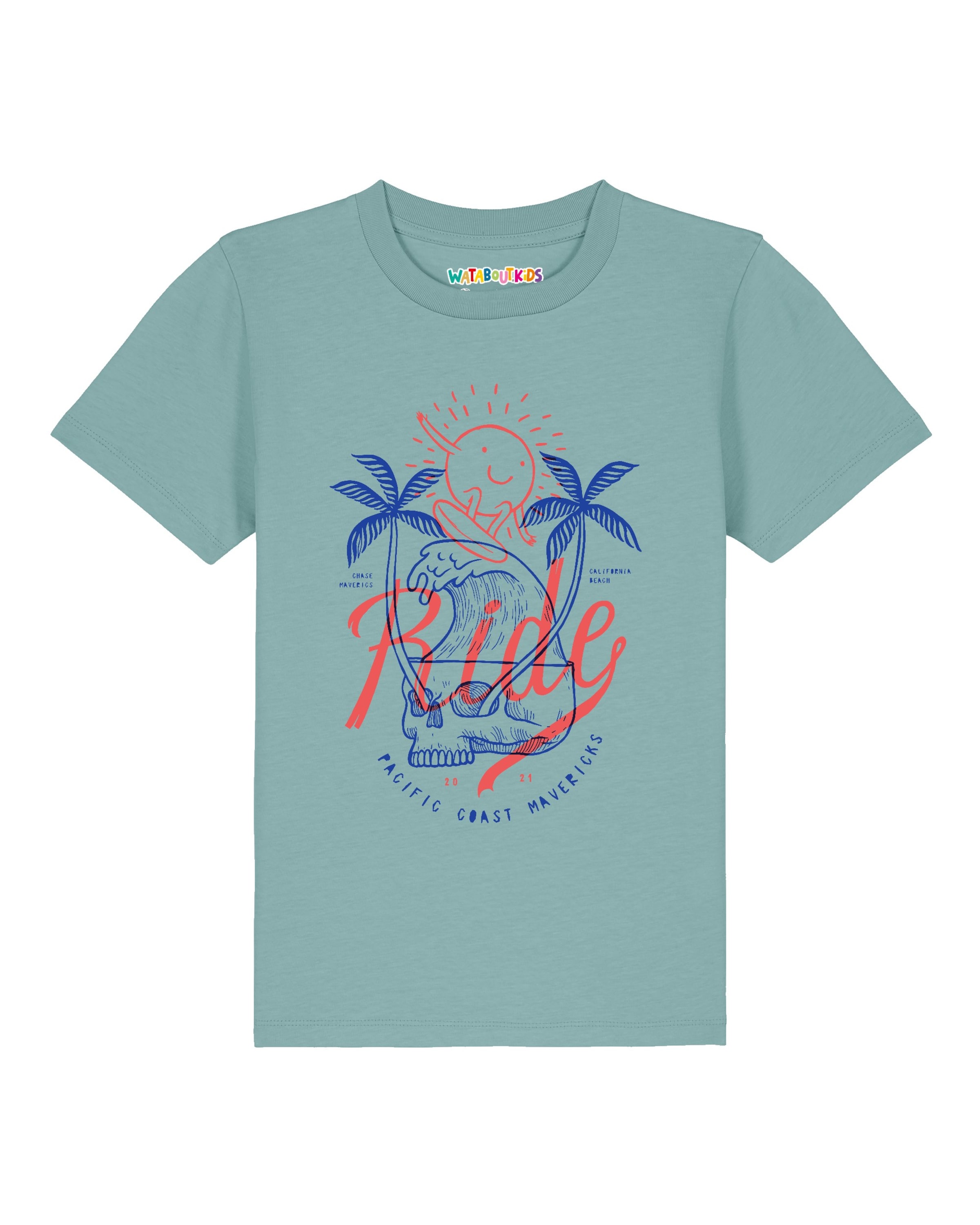 T-Shirt 'Ride the waves' watabout.kids en bleu : devant
