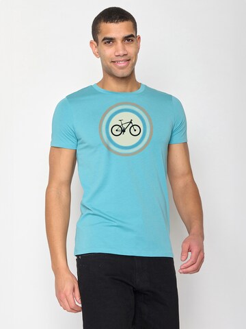 T-Shirt 'Bike Target' GREENBOMB en bleu : devant