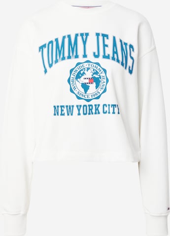 Tommy Jeans Mikina – bílá: přední strana