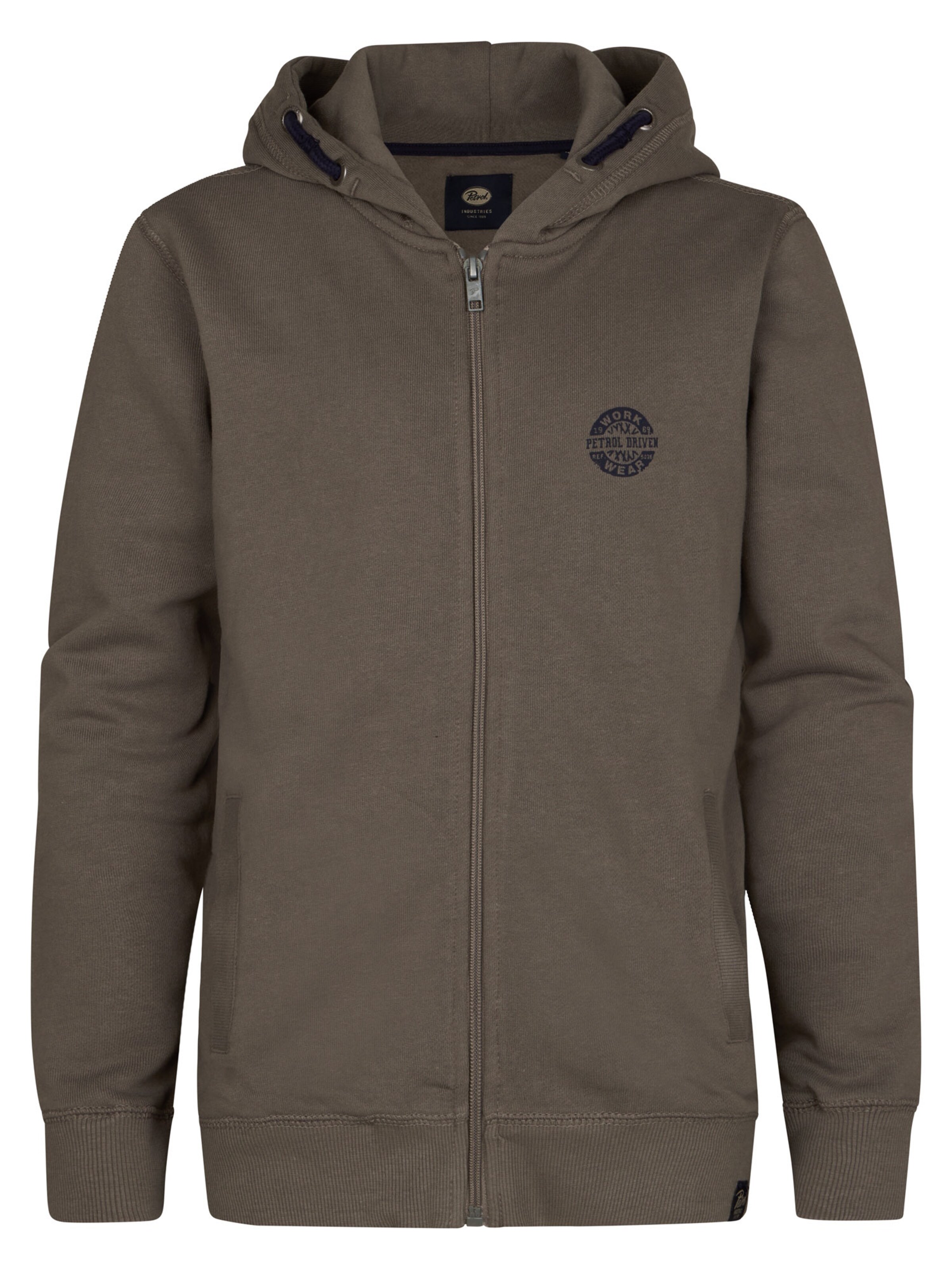 Petrol Industries Sweatjacke in Braun: Vorderseite
