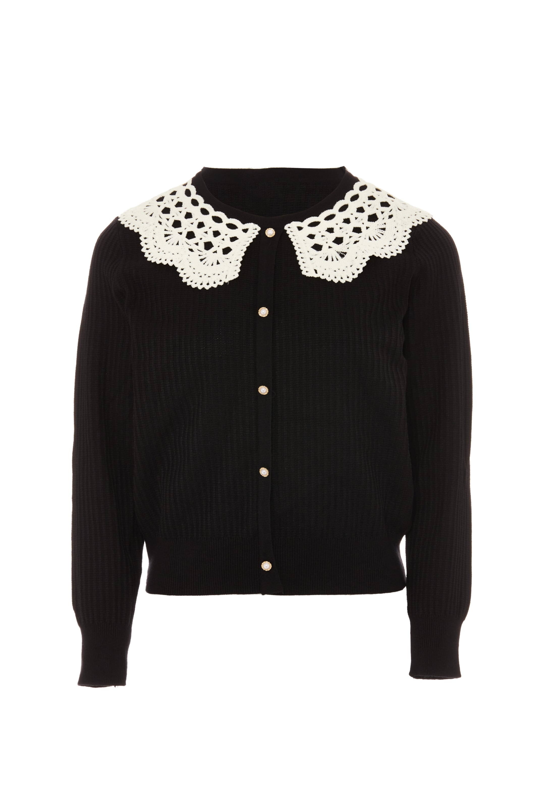 NAEMI Gebreid vest in Zwart: voorkant