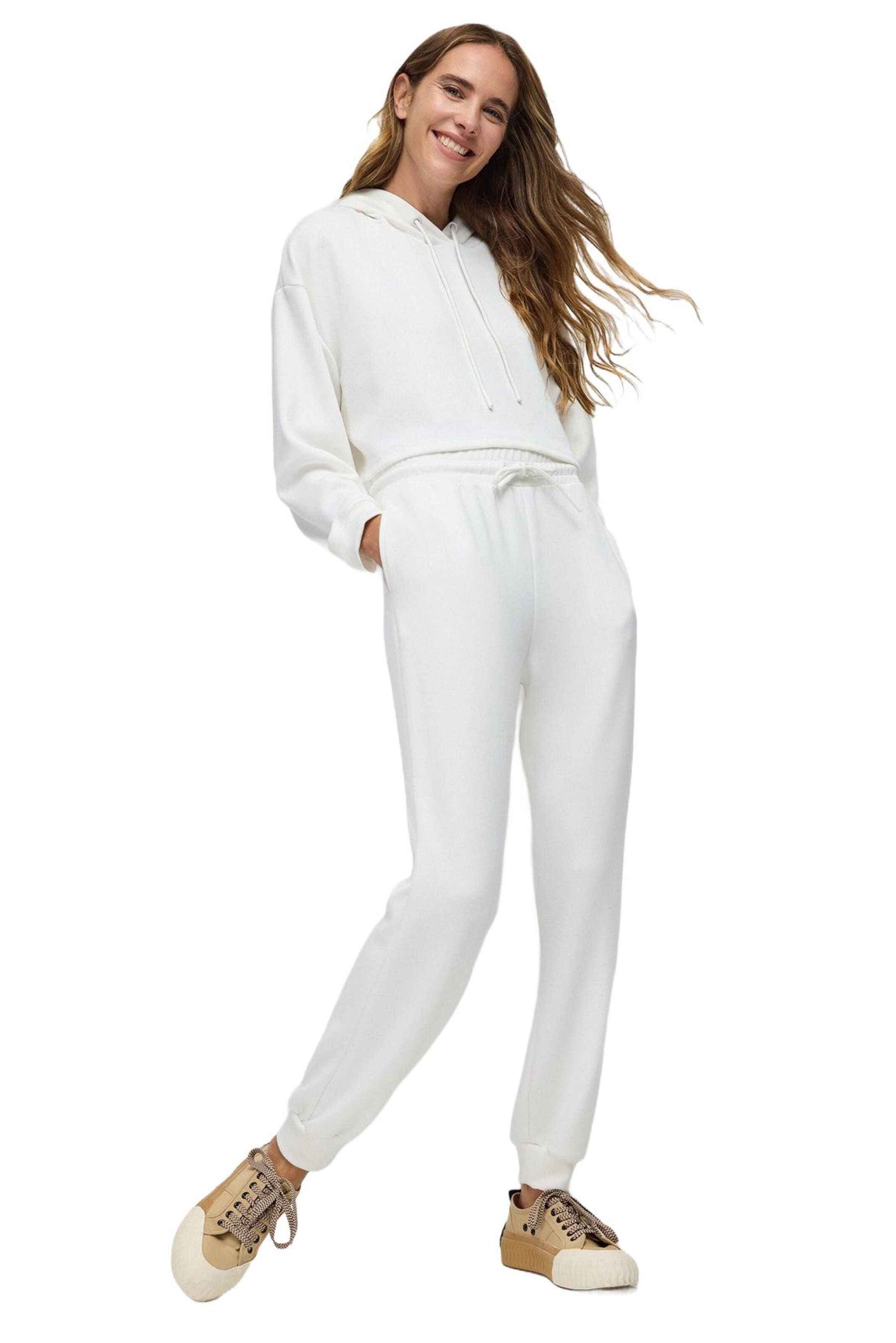 No Matter What Tapered Broek in Beige