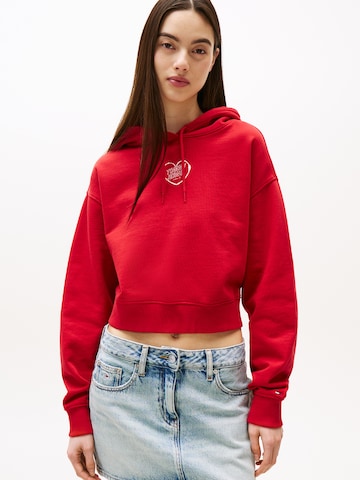 Tommy Jeans Μπλούζα φούτερ 'HEART' σε κόκκινο: μπροστά