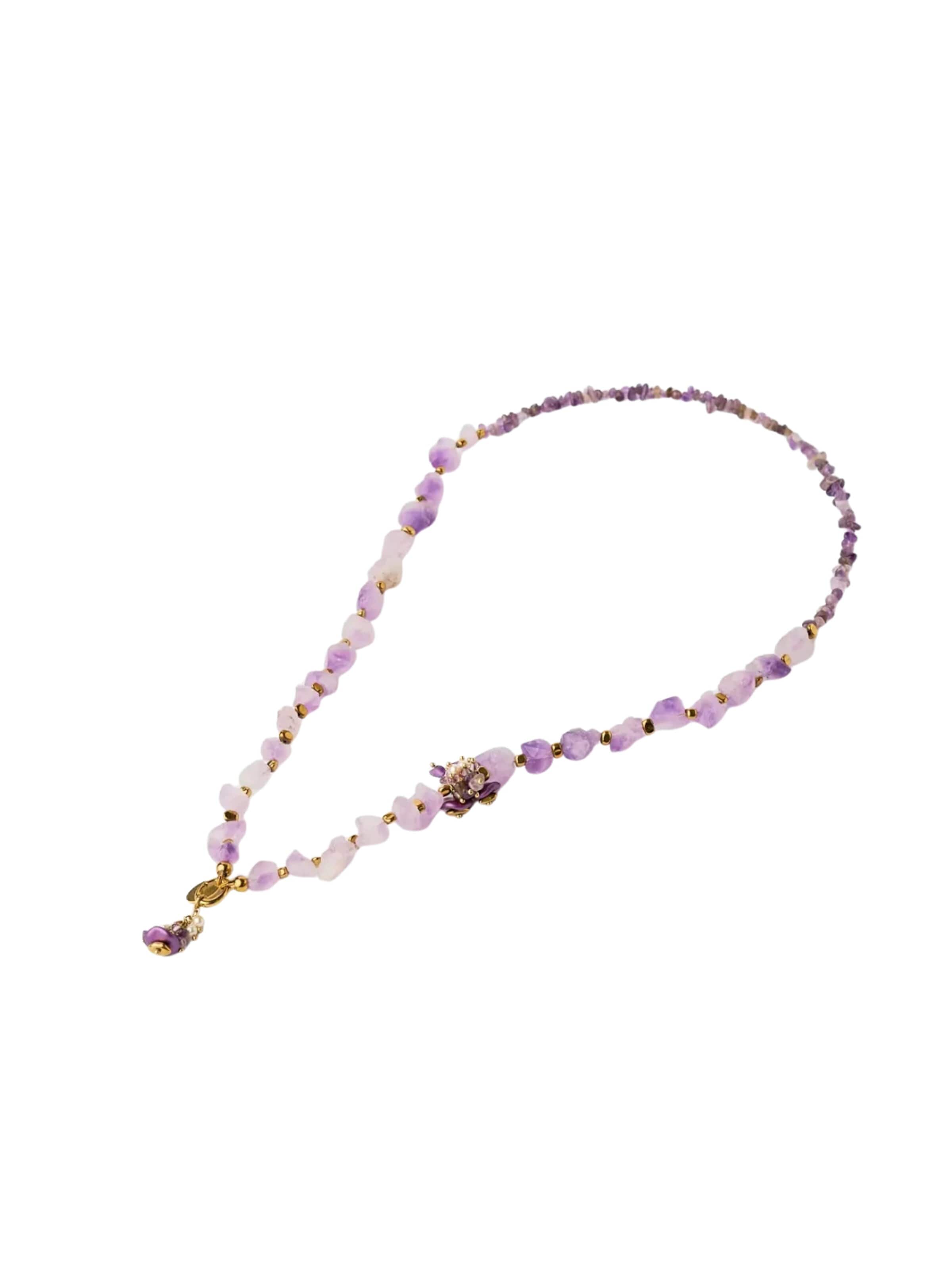 THE GEM STORIES JEWELRY Halsband 'Amethyst Radiance Necklace' i lila: framsida