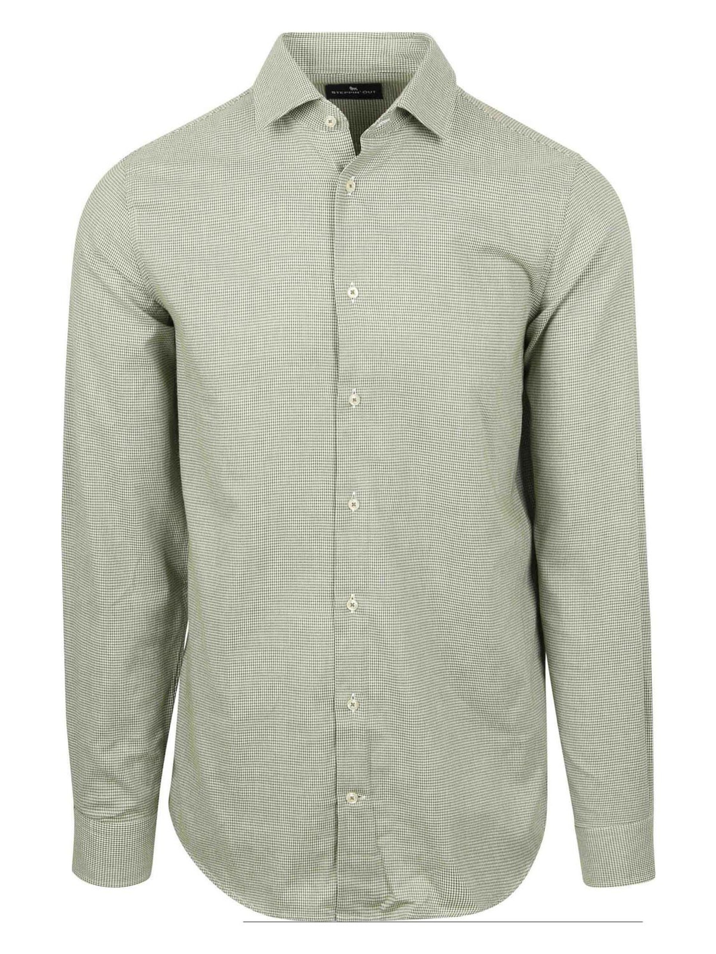 Steppin' out Slim fit Overhemd in Groen: voorkant
