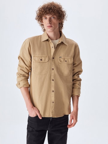 LTB Regular fit Button Up Shirt 'Sandro' in Beige: front