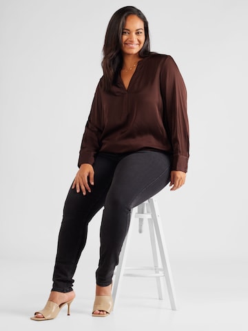 Selected Femme Curve Blouse in Brown