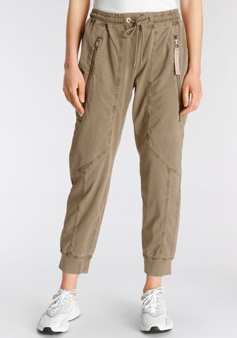 MAC Tapered Pants 'Future Worker' in Brown: front