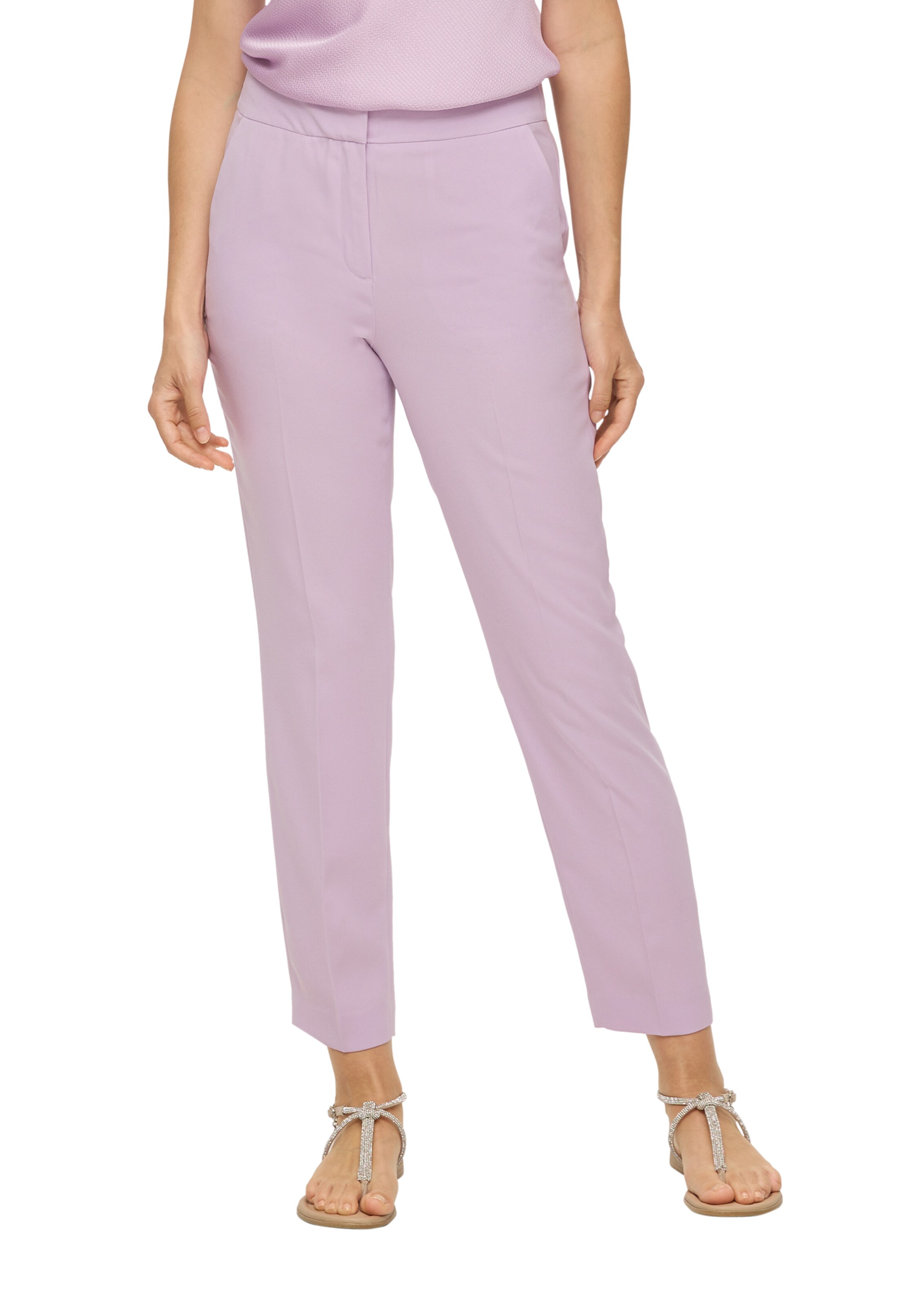 s.Oliver BLACK LABEL Zúžený strih Nohavice s pukmi - Fialová: predná strana